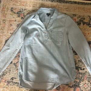 J. Crew Light Blue Denim Button-Down Pullover Shirt
